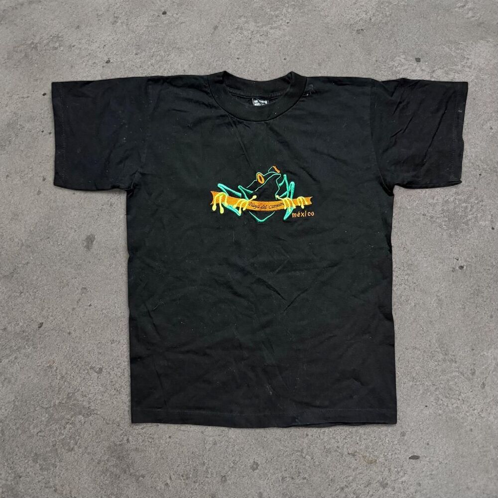Y2K Vintage Frog Mexico Cancun Black Shirt Men’s Size Medium